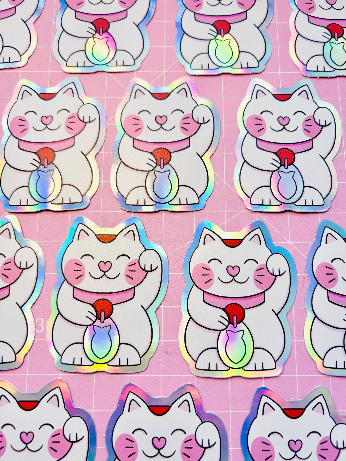Lucky Cat - Holographic Vinyl Sticker