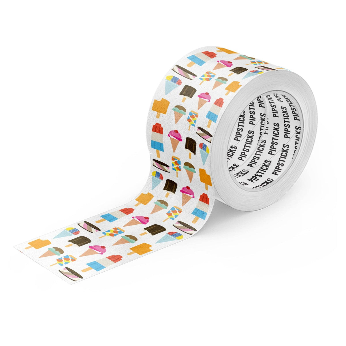 Ice cream sticker roll tape with colorful frozen treats pattern
