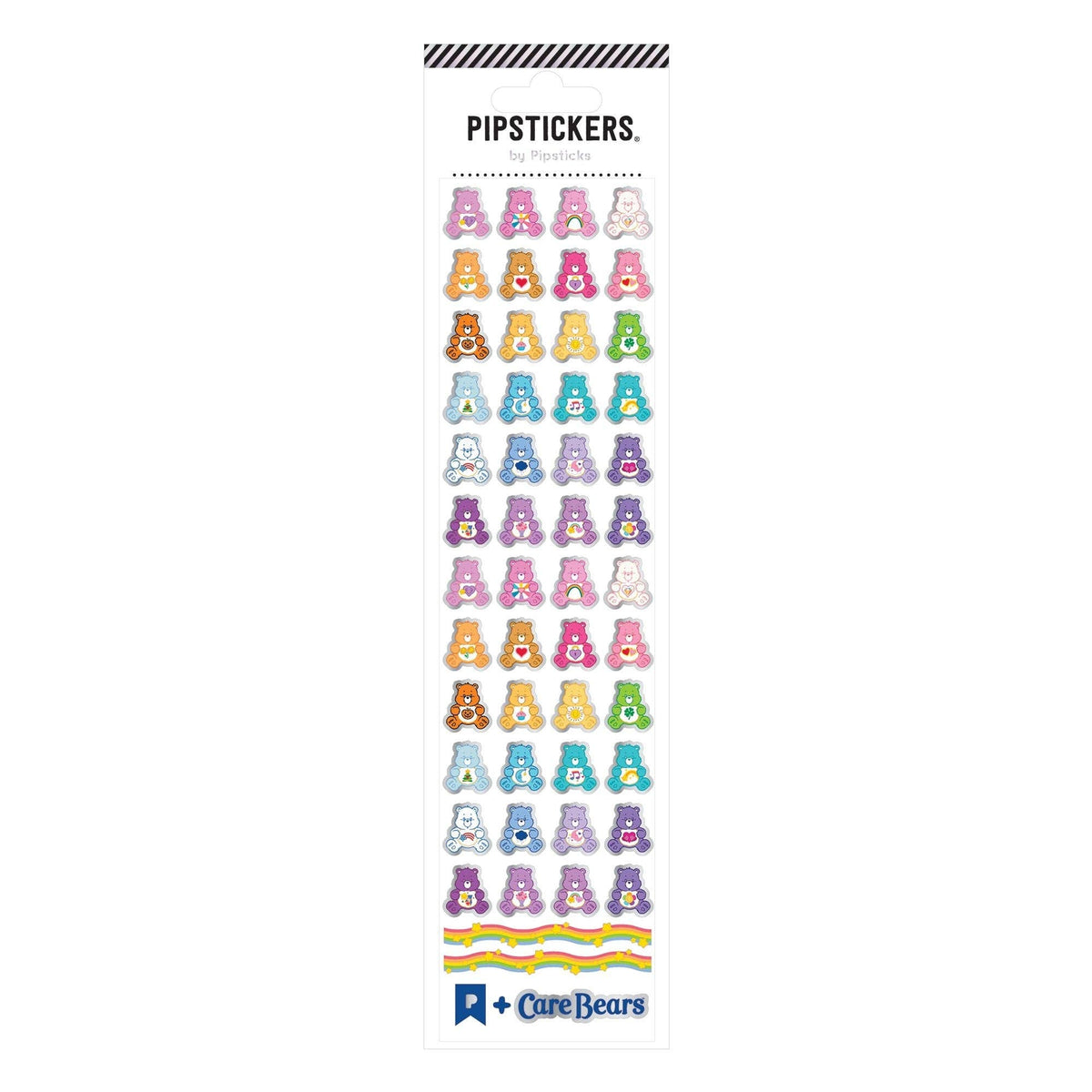 Care Bears character pipstickers sticker sheet with multiple small bear faces