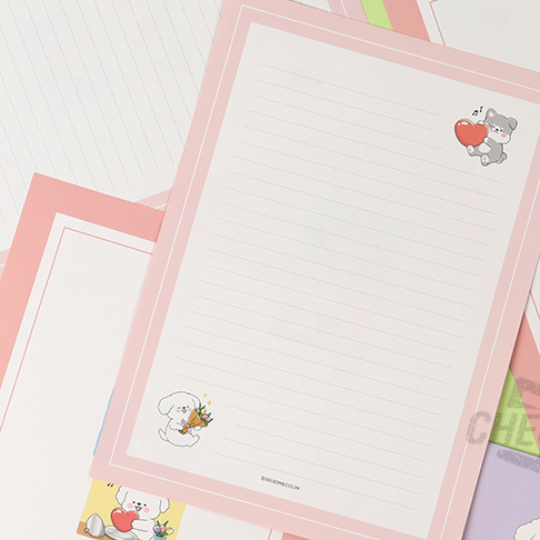 Pink Letter set: 2 envelopes, 2 letter papers