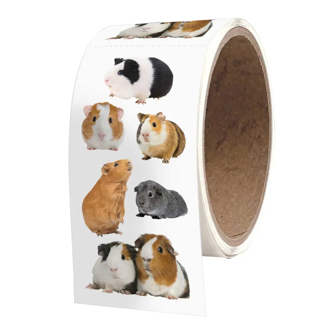 Paper House wall sticker roll with cute guinea pig illustrations, white background