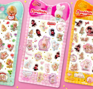 Monchhichi hard 3D candy sticker sheets with multiple designs