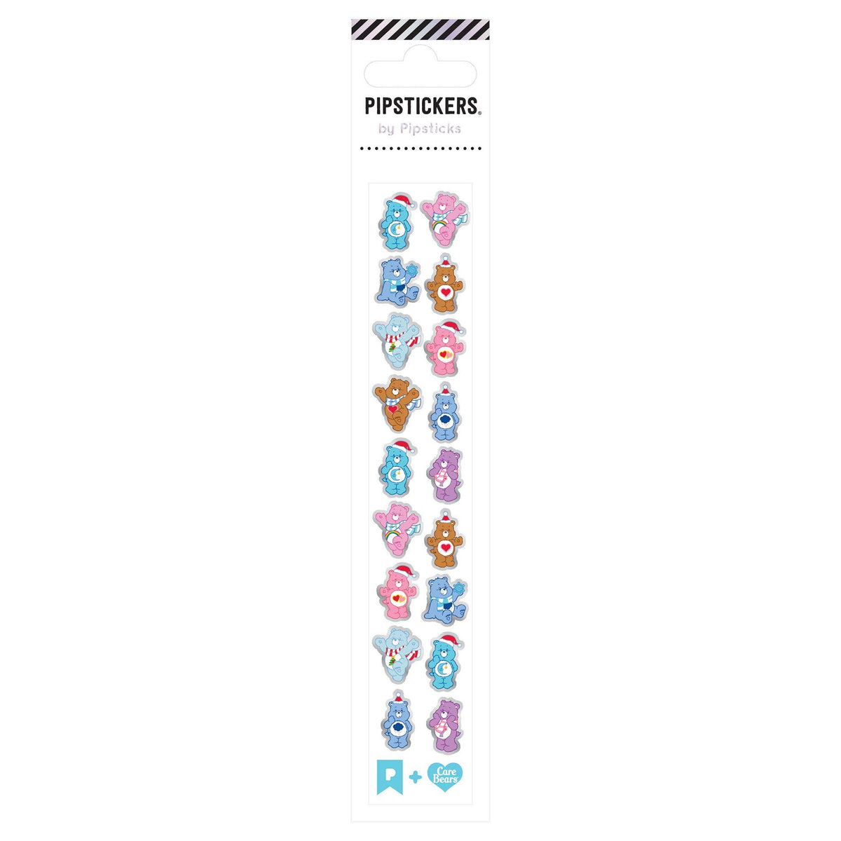 Colorful Care Bears character sticker minis sheet, furry and festive designs