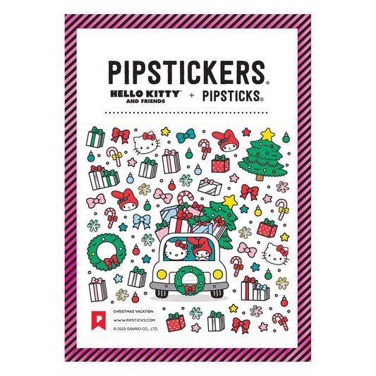 Hello Kitty Christmas vacation sticker sheet with colorful holiday characters and gifts