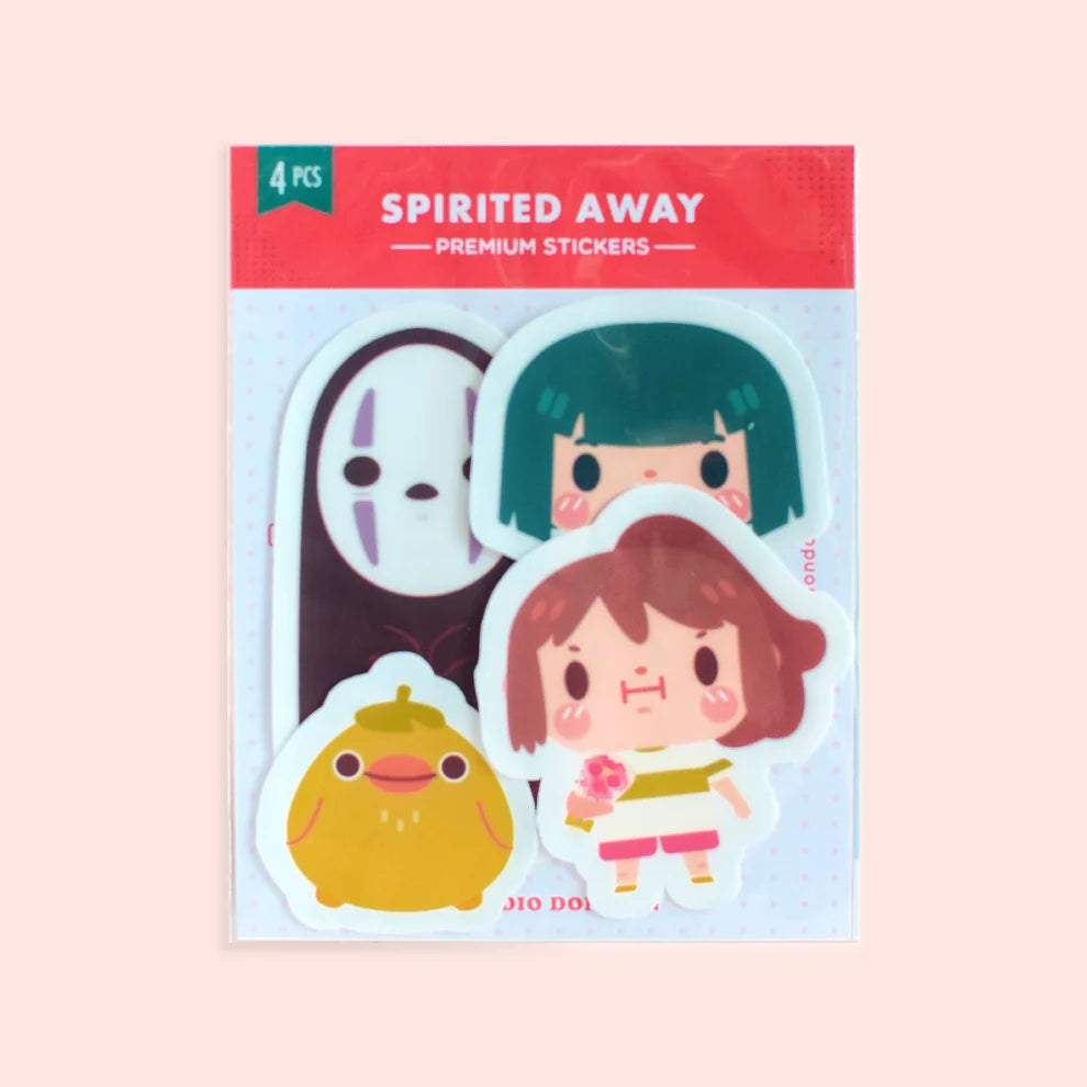 4-piece vinyl sticker pack with colorful character designs