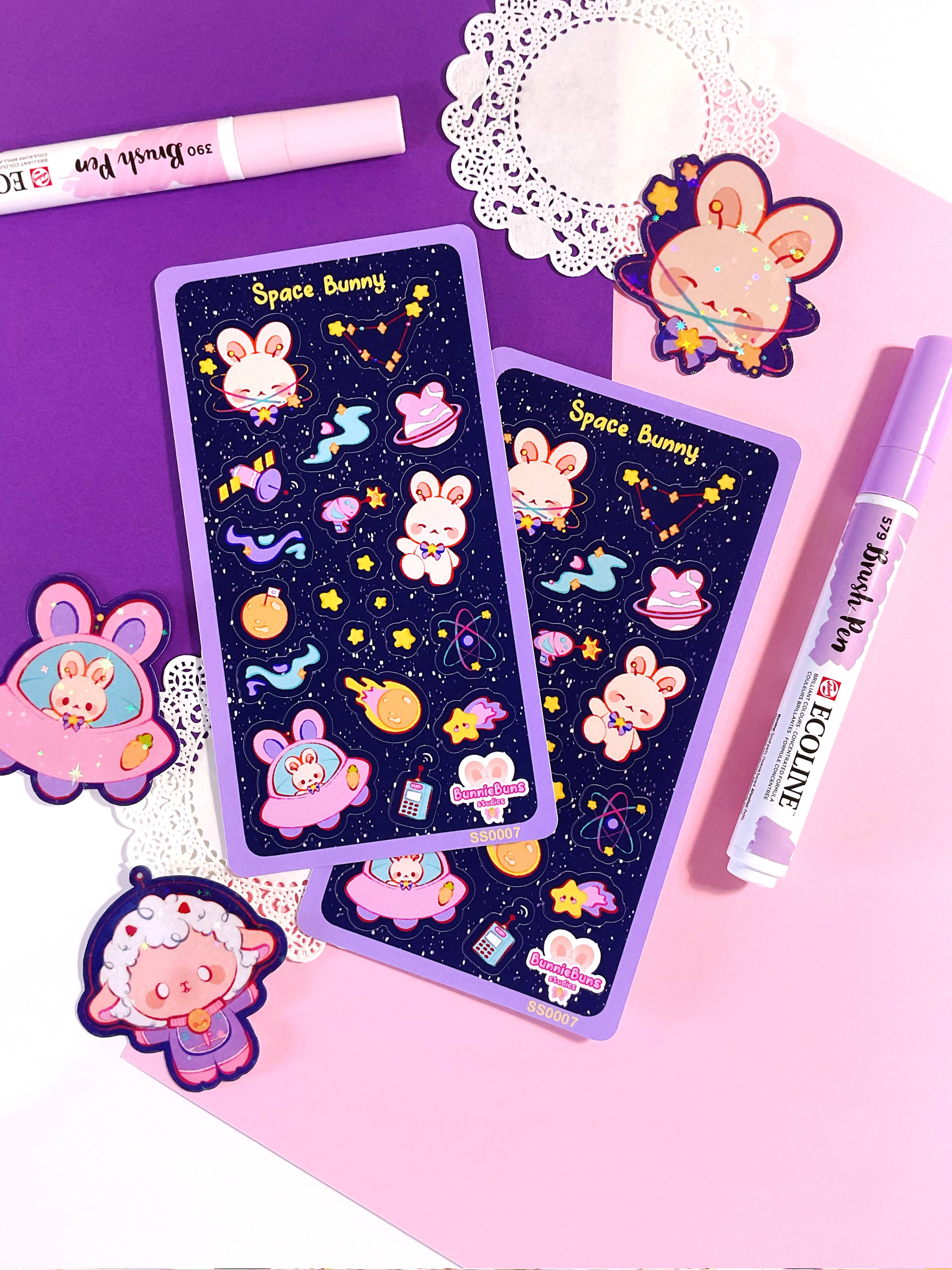 Space Bunny - Sticker Sheet – Bonnie Paper