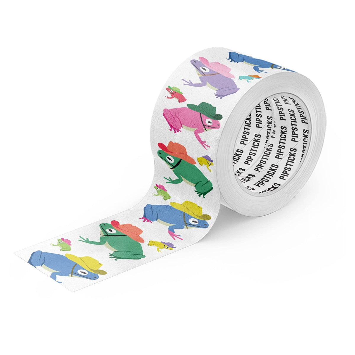 Toad sticker roll with colorful cartoon frogs and label tape