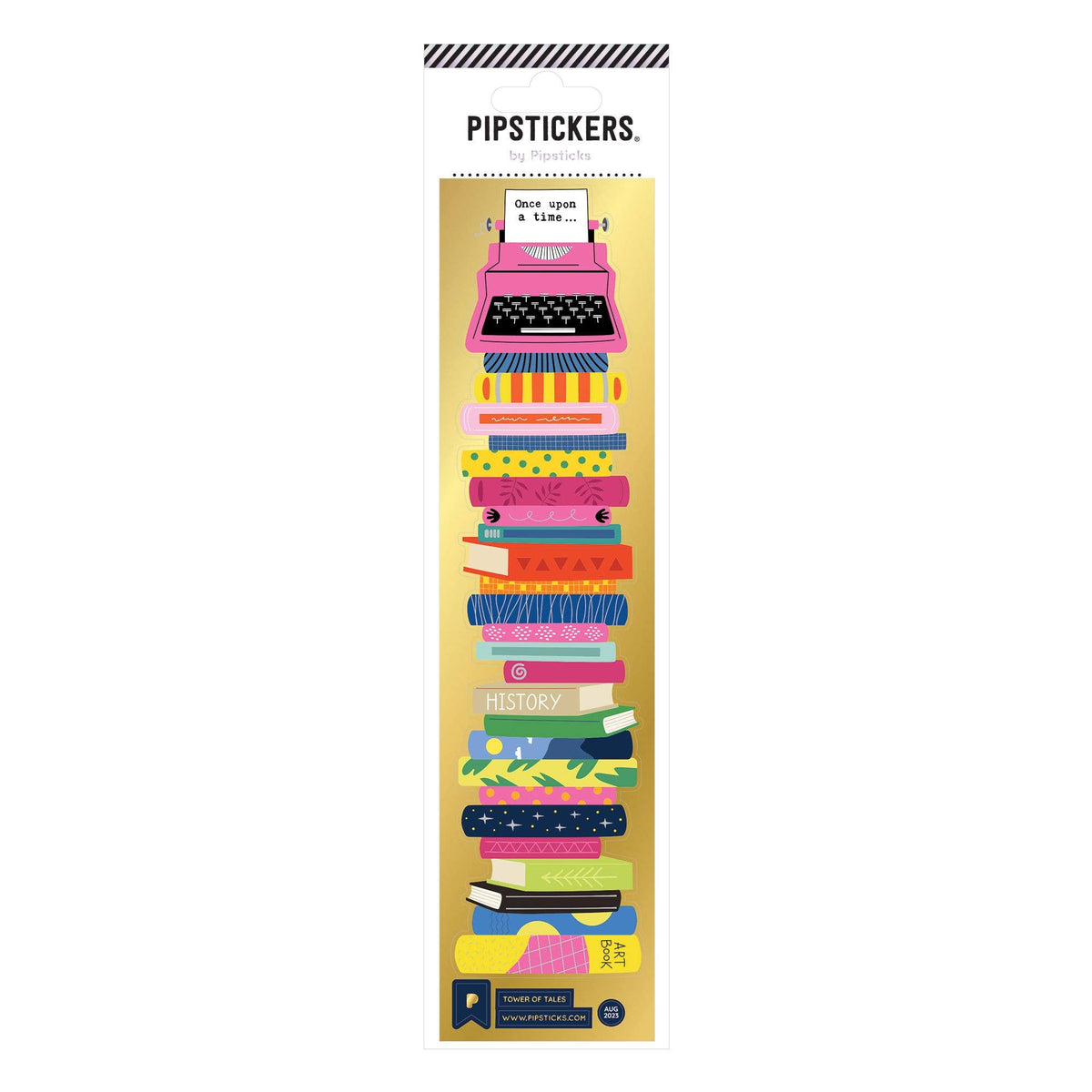 Tower Of Tales sticker sheet with colorful book-themed designs