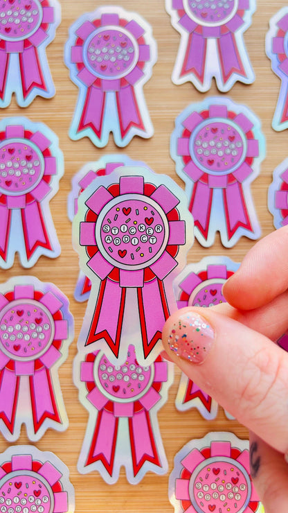 Sticker Addict Rosette - Hologrammi Vinyylitarra