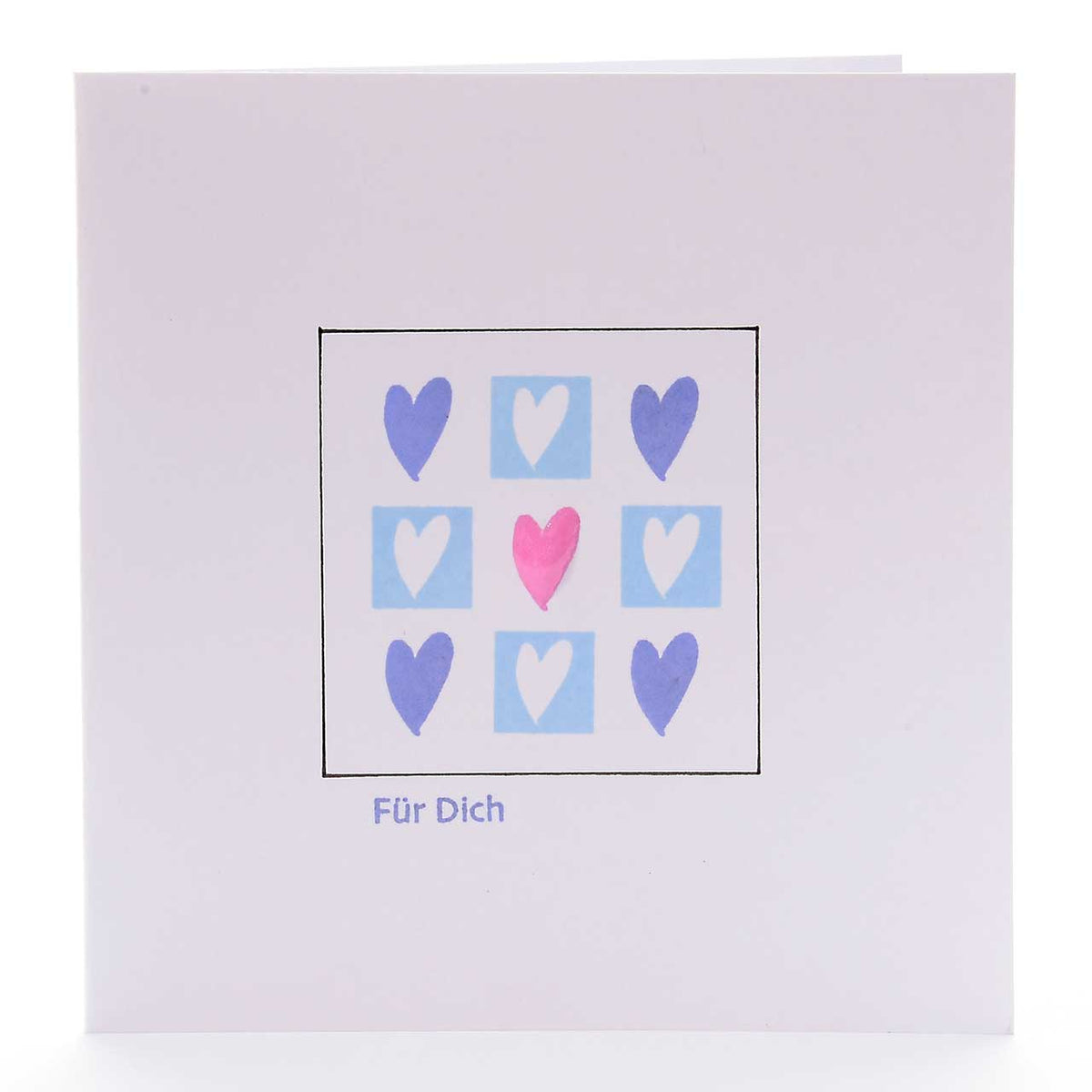 Stamp pad package with heart motif and French Ultramarine Blue label
