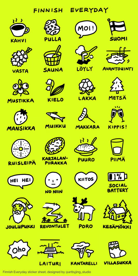 Finnish Everyday - Washi Sticker Sheet
