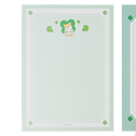 Green Letter set: 2 envelopes, 2 letter papers