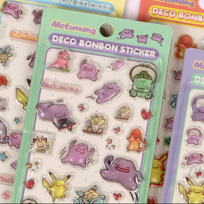 Pokémon PUNAINEN - 3D Bonbon sticker sheet