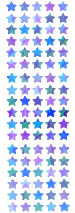 Blue and purple star sticker sheet