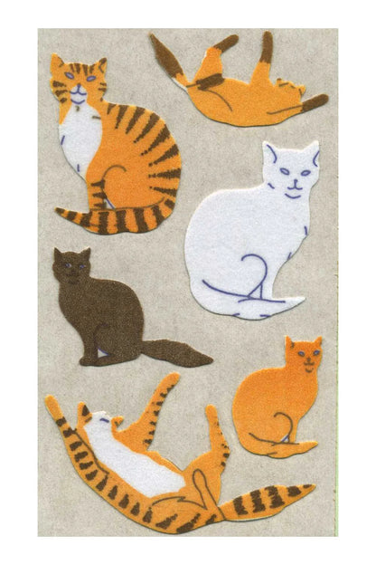 Sticker roll: cats - Fuzzy finish, MAXI size