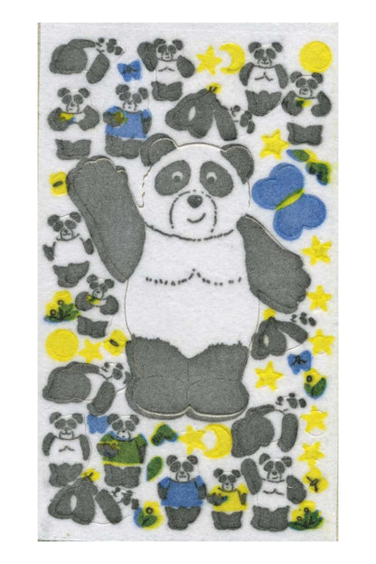 Sticker roll: Panda - Fuzzy finish, MAXI size