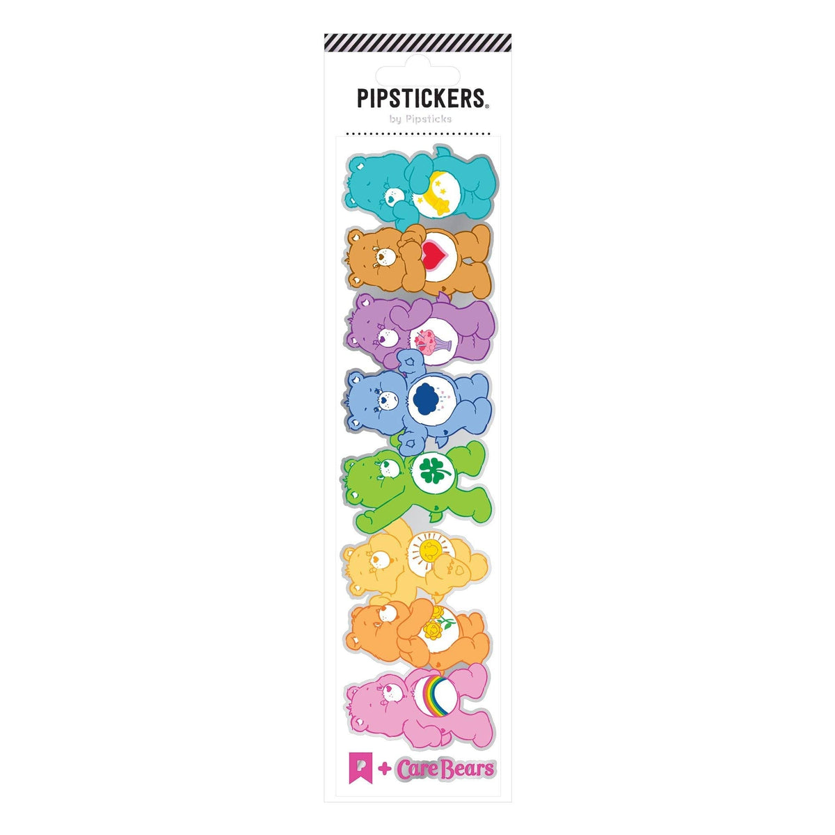 Care Bears sticker sheet with multiple bear characters and hearts