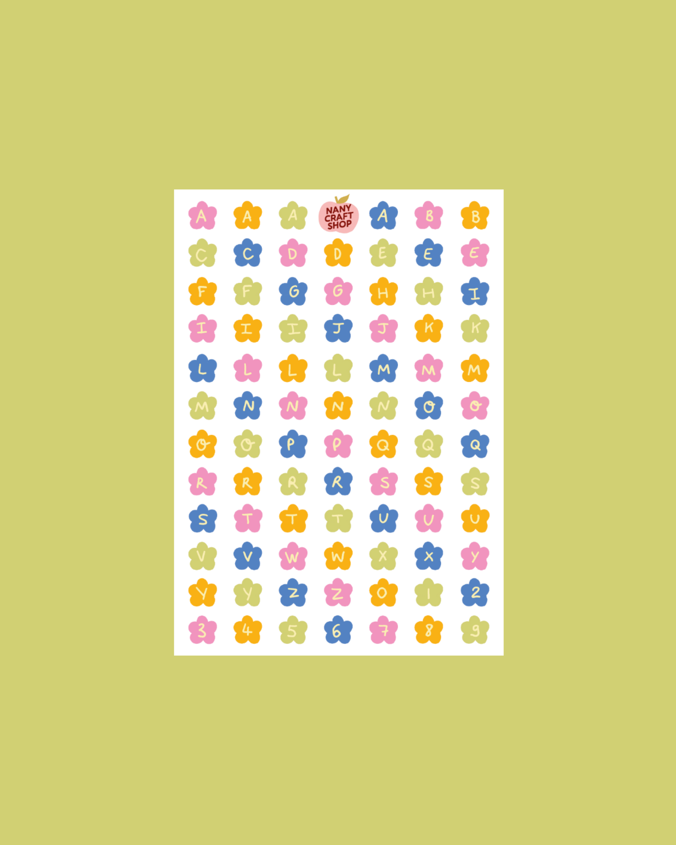 Flower alphabet - A5 sticker sheet – Bonnie Paper