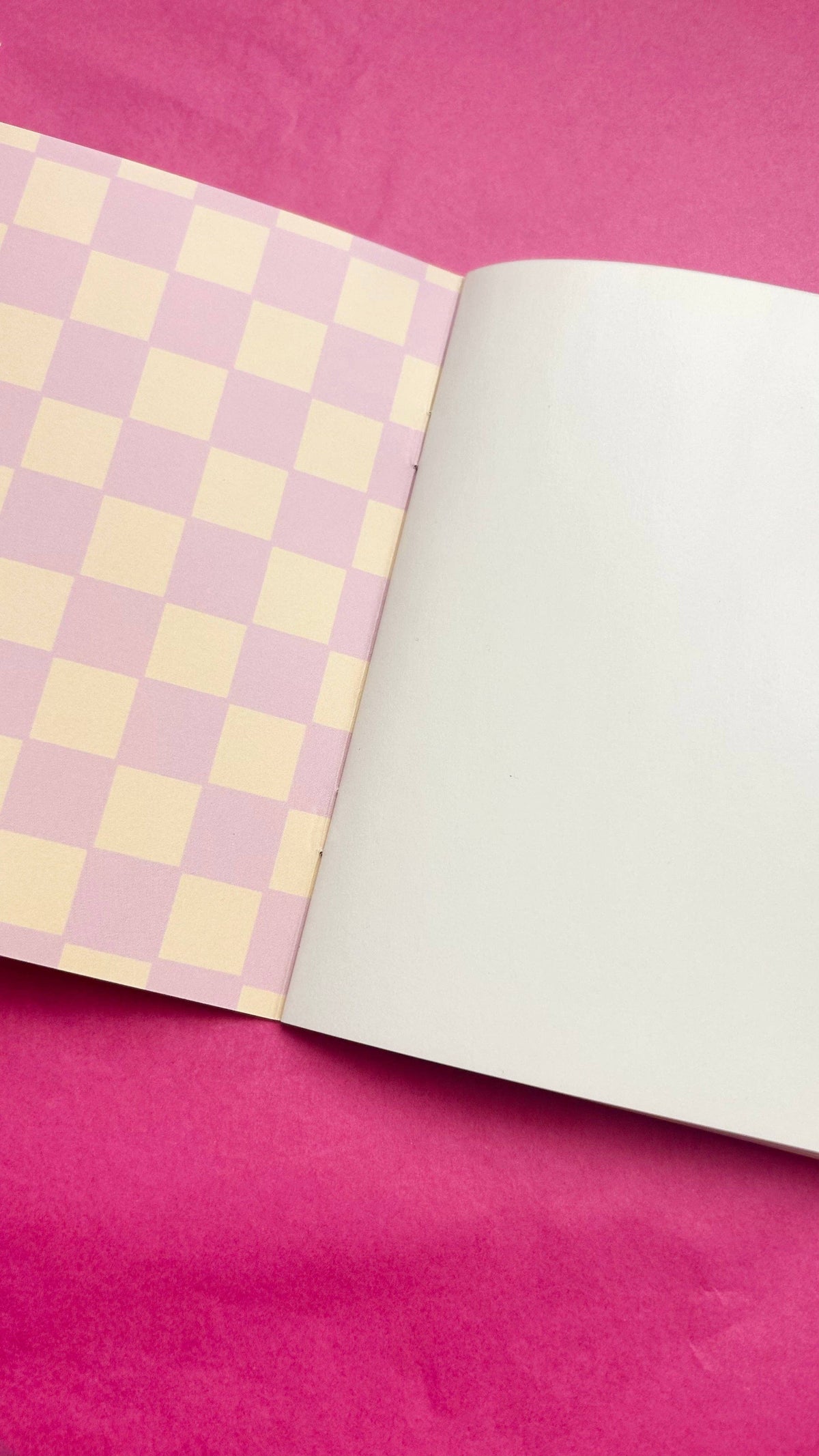 Open A6 reusable sticker book showing blank white pages inside