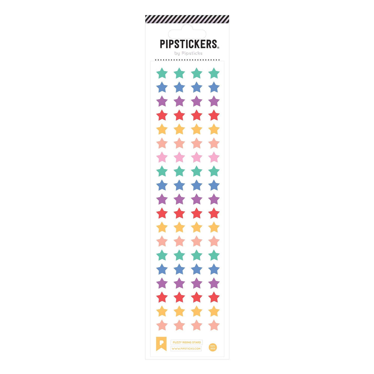 Multi-color star stickers sheet with raised star pattern