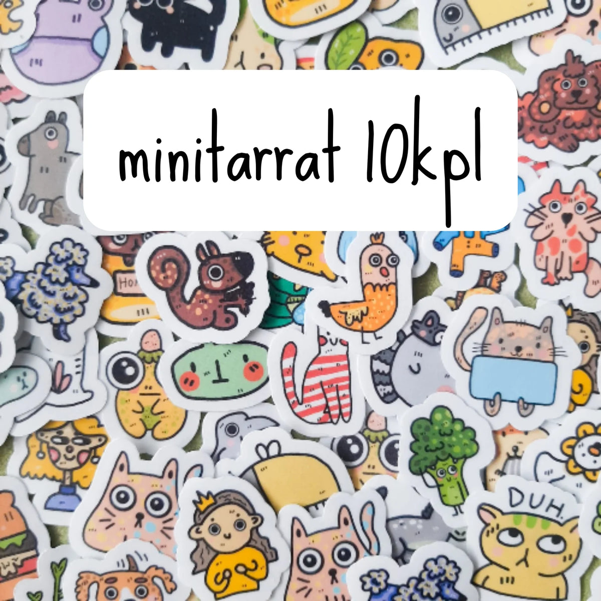 Mini sticker set of 10 die-cut cartoon animal stickers