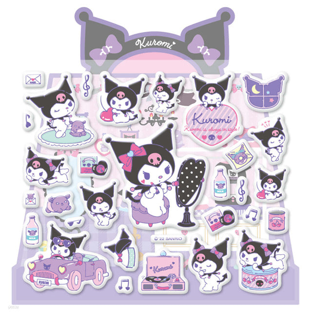 Kuromi 3D puffy sticker sheet with assorted character and accessory designs