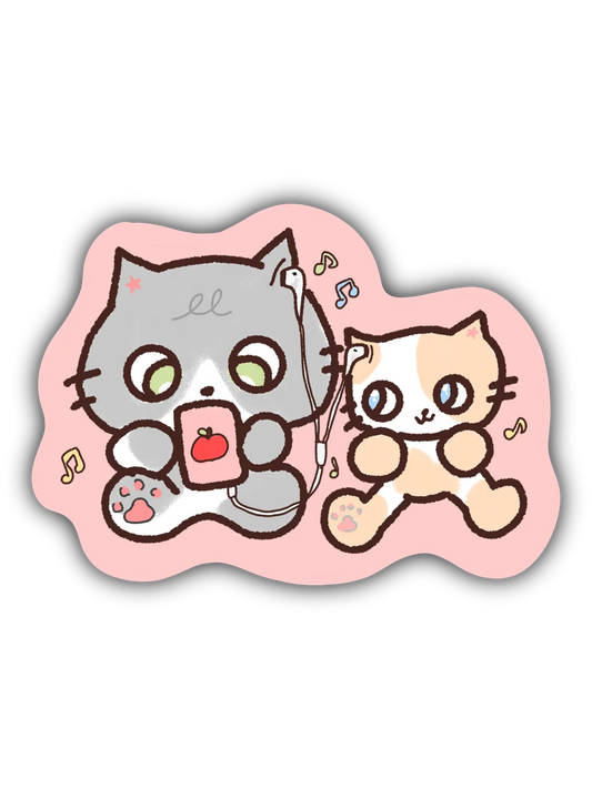 Music loving cats - Iso Vinyylitarra