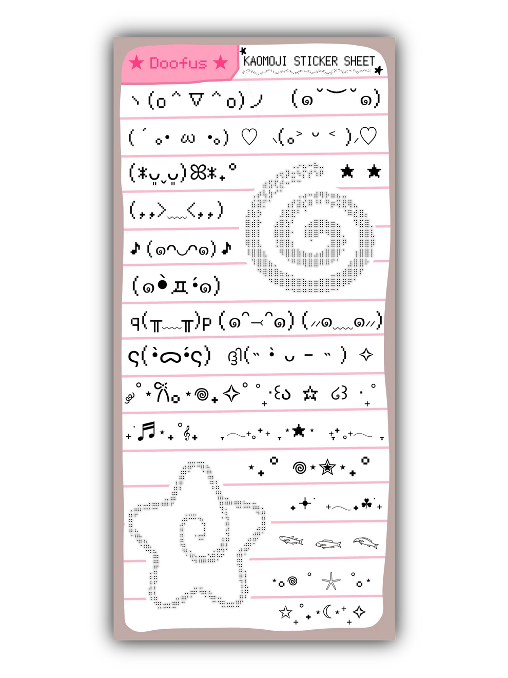 Kaomoji - Vinyl Sticker Sheet