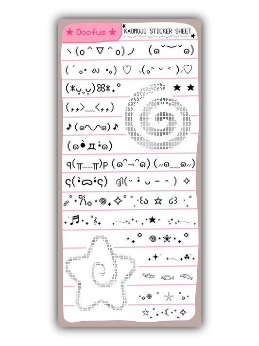 Kaomoji - Vinyl Sticker Sheet