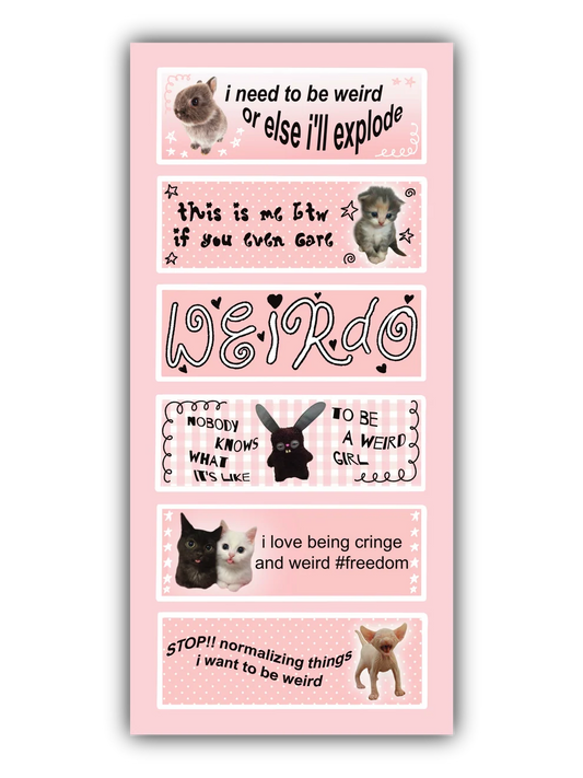 Weird Girl - Vinyl Sticker Sheet