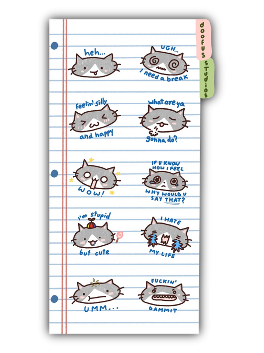 Cat Emotions - Vinyl Sticker Sheet